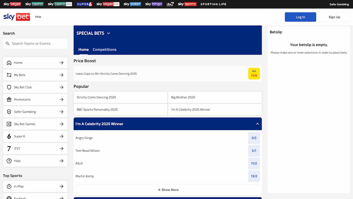 Sky Bet Eurovision Betting Site
