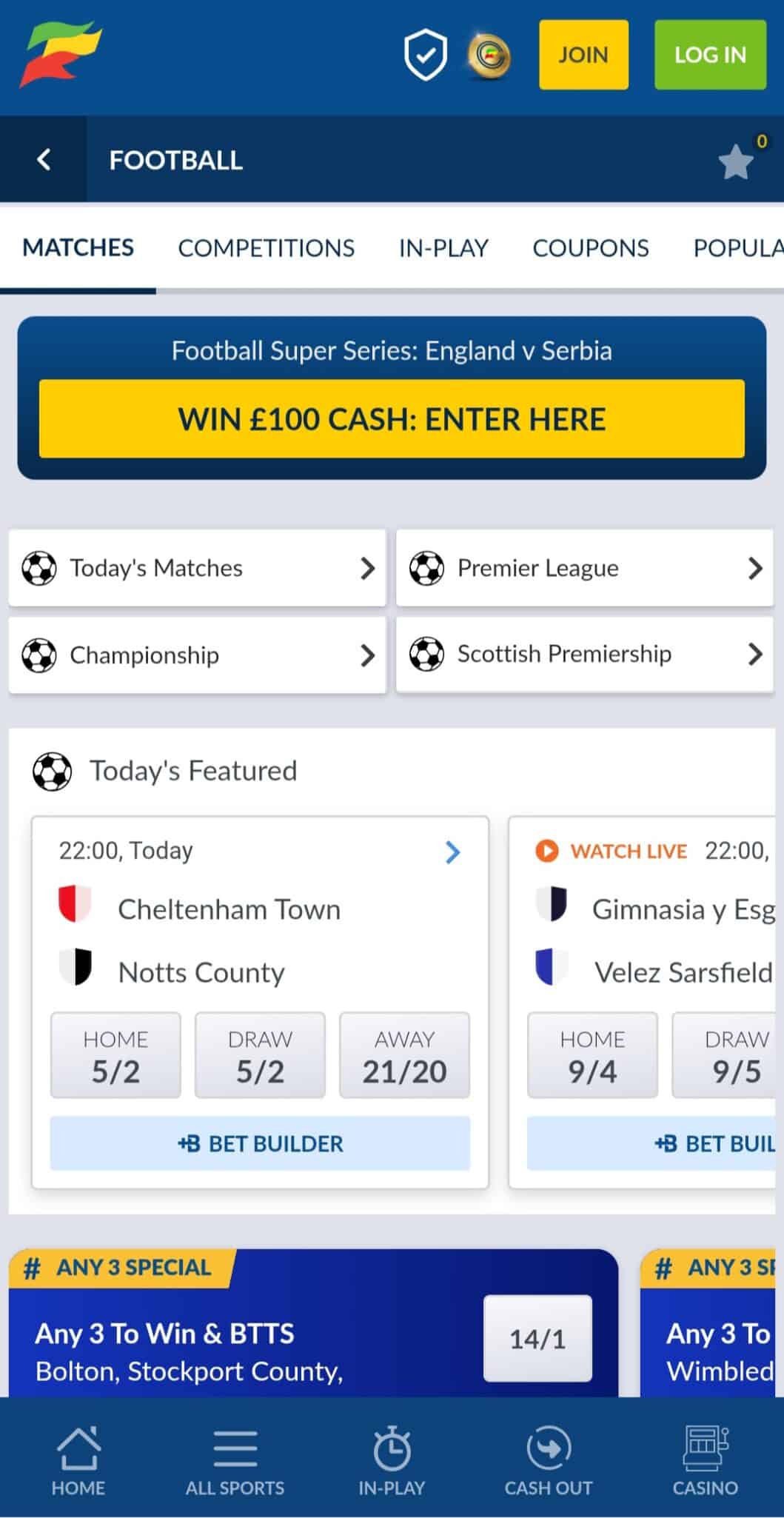 Step 5 place your football bets