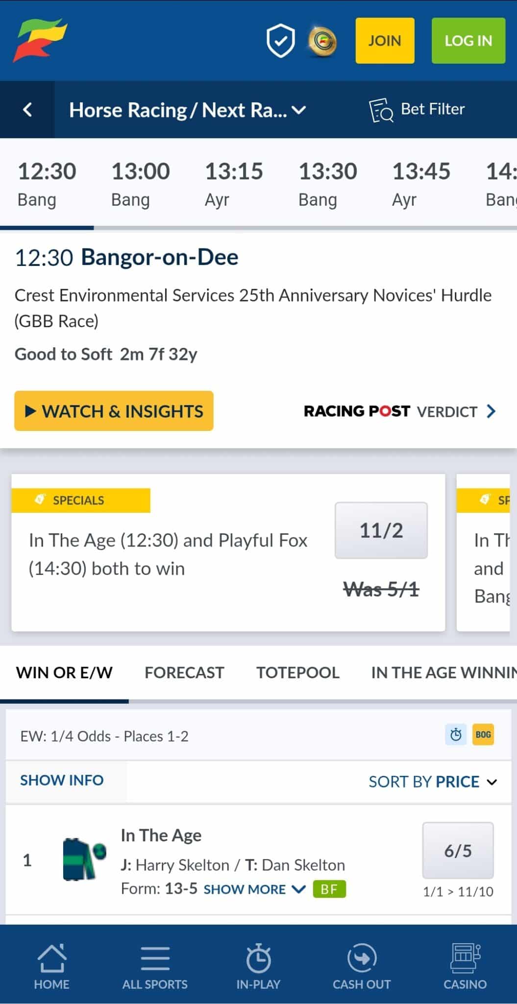 Step 5 place your horse racing bets