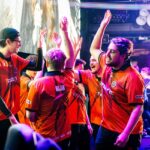 Fnatic INZONE London Clash - the Fnatic 2026 Valorant roster celebrating