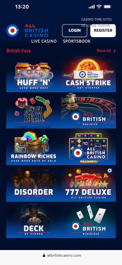 All British Casino App Review