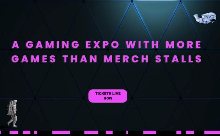 To the Moon website screenshot - "A gaming expo with more games than merch stalls"