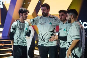 Aurora Gaming, pictured with sponsor CS Money on sleeve