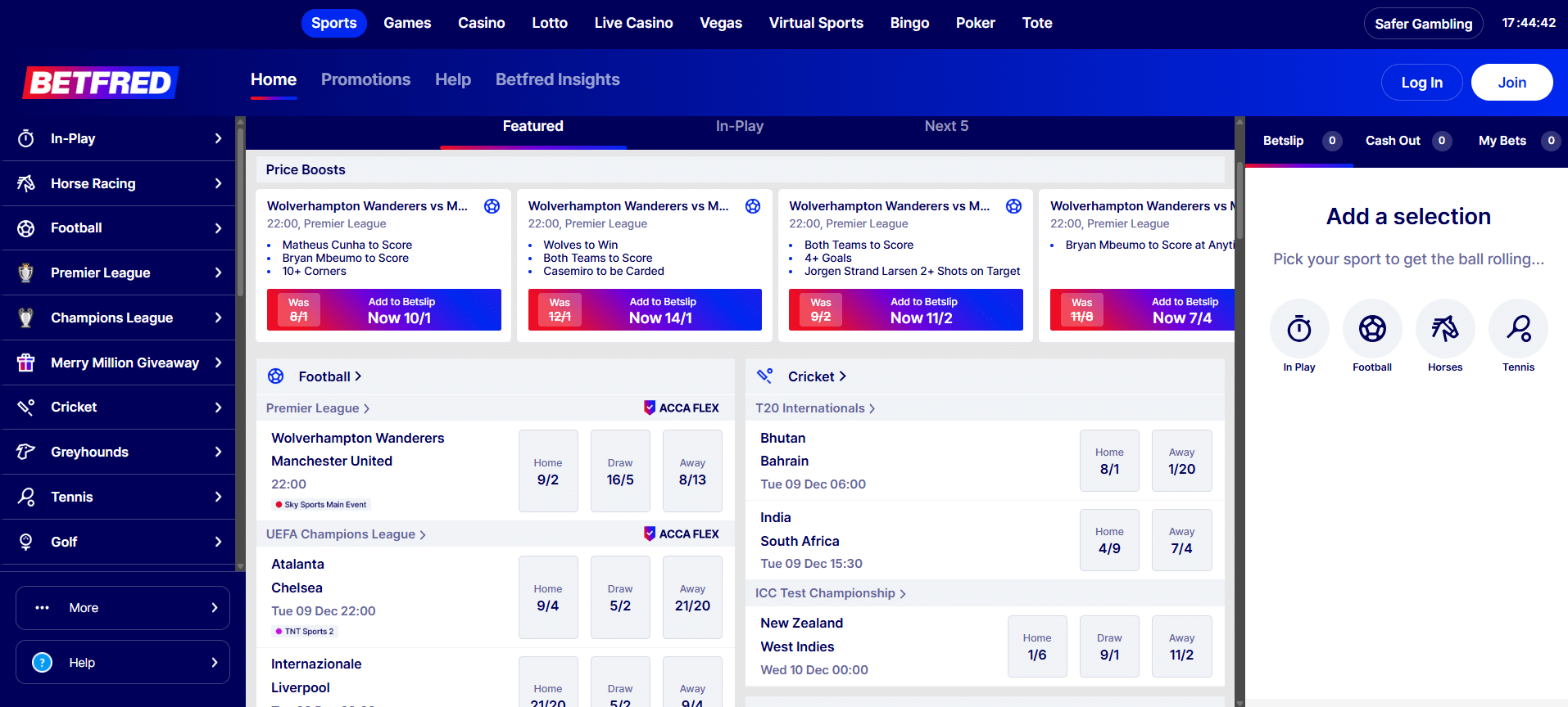 Betfred Visa Betting Sites