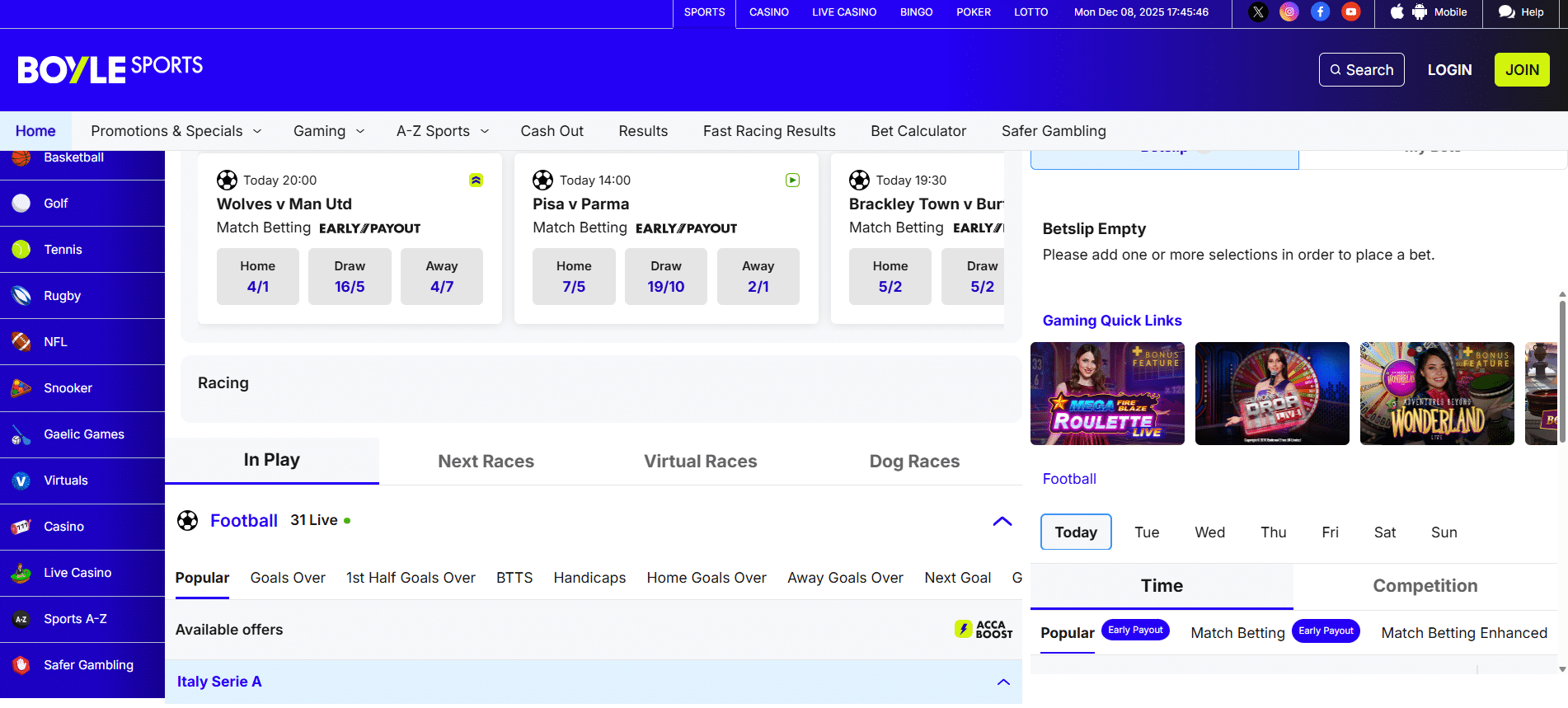 BoyleSports Visa Betting Sites