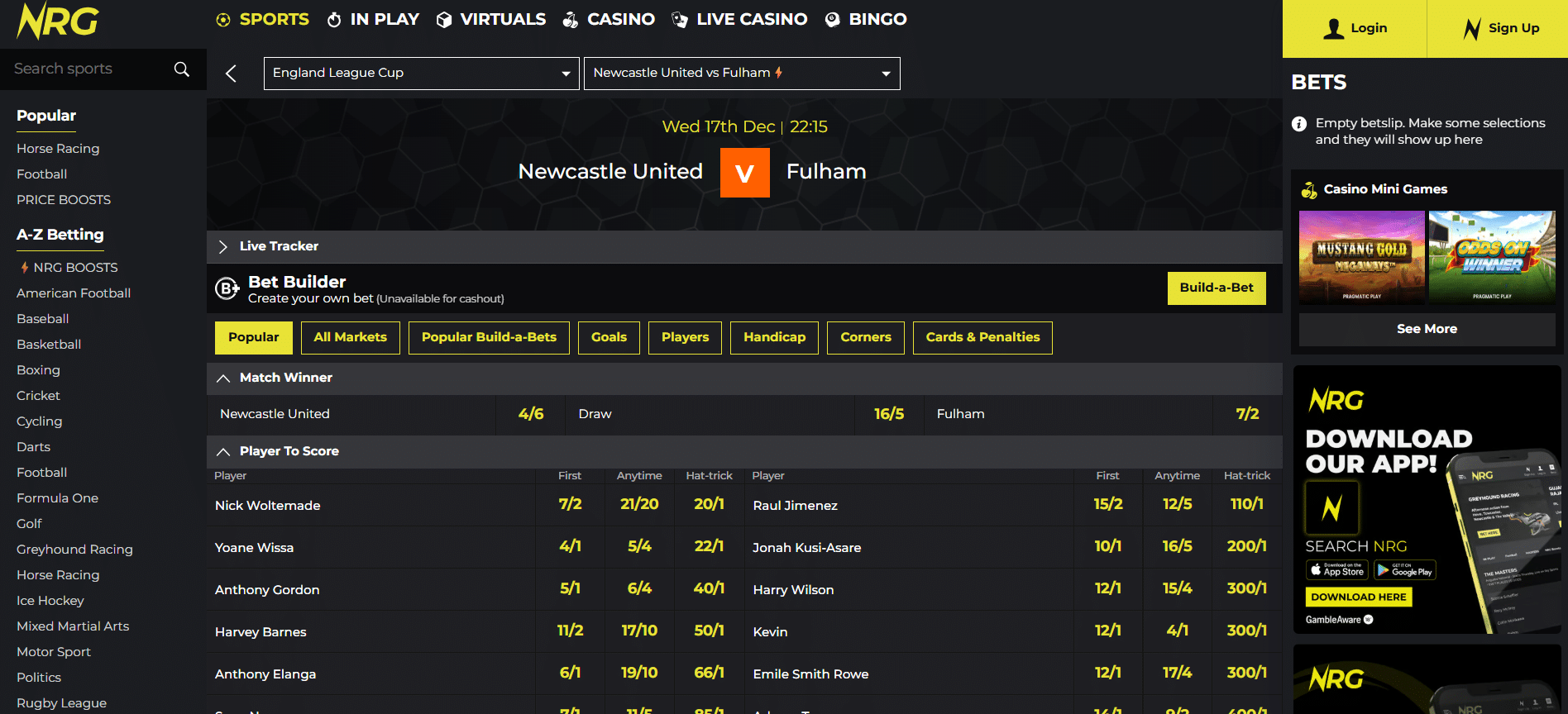 NRG Bet Sports Review