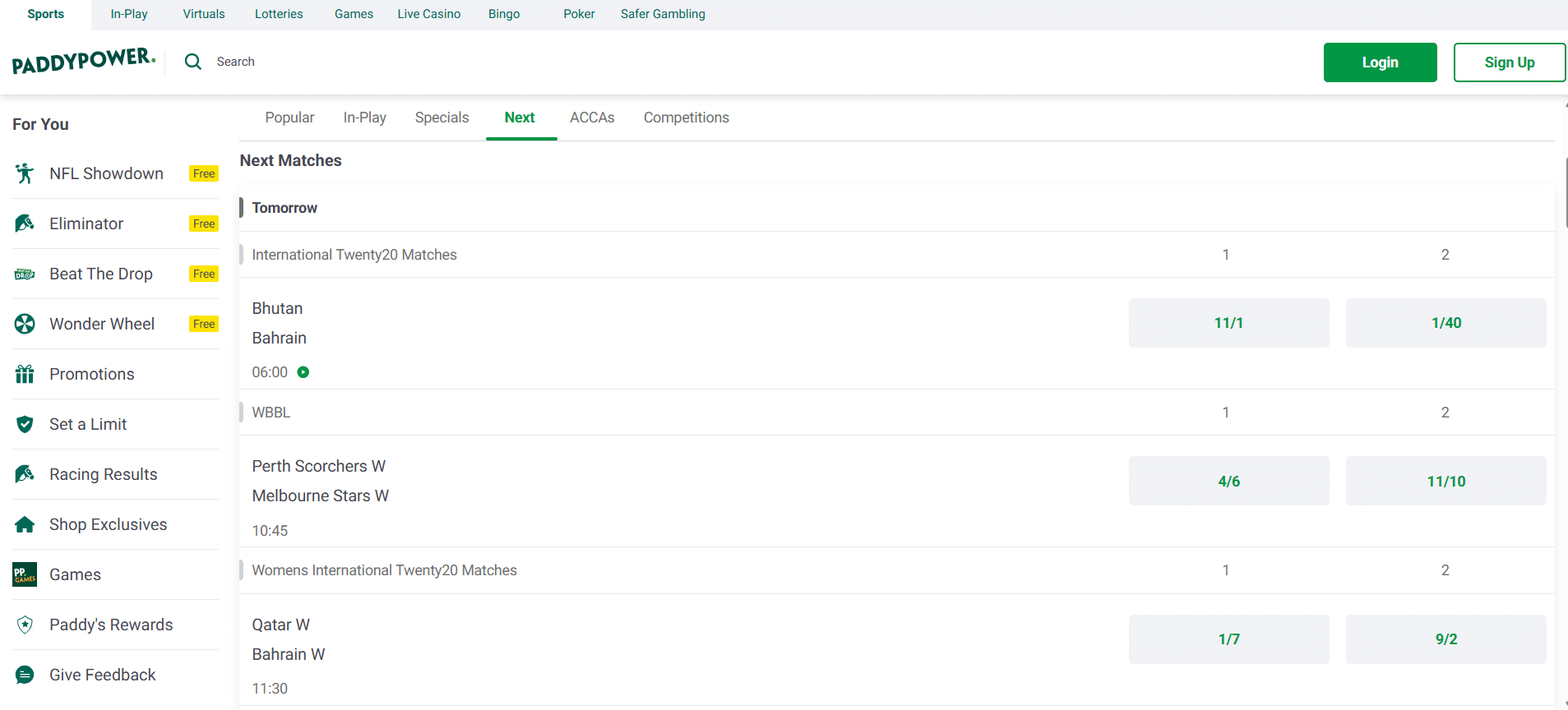 Paddy Power Visa Betting Sites