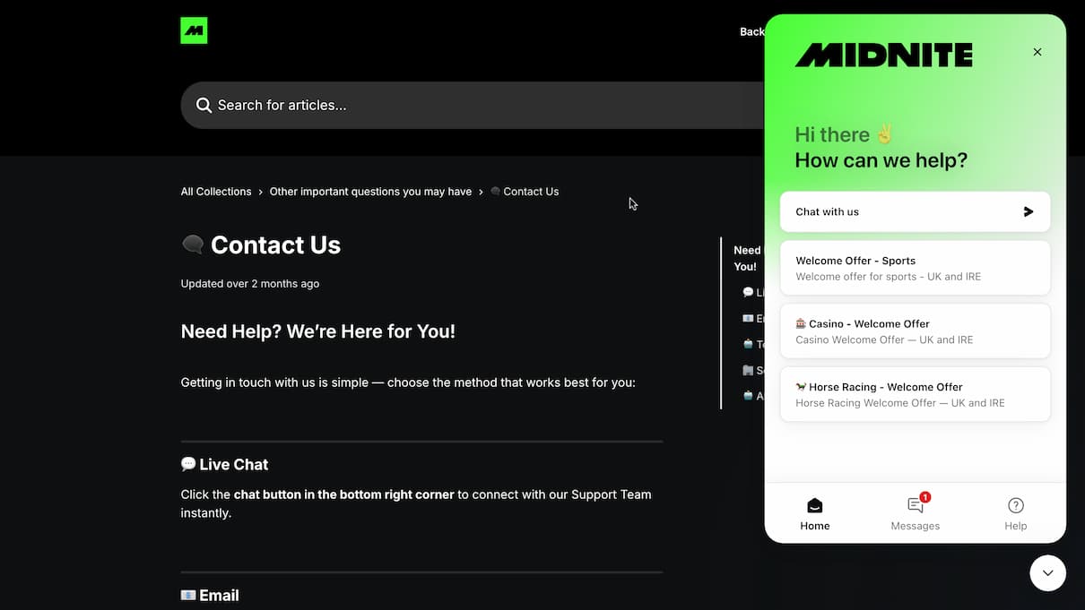 Midnite Customer Care Review