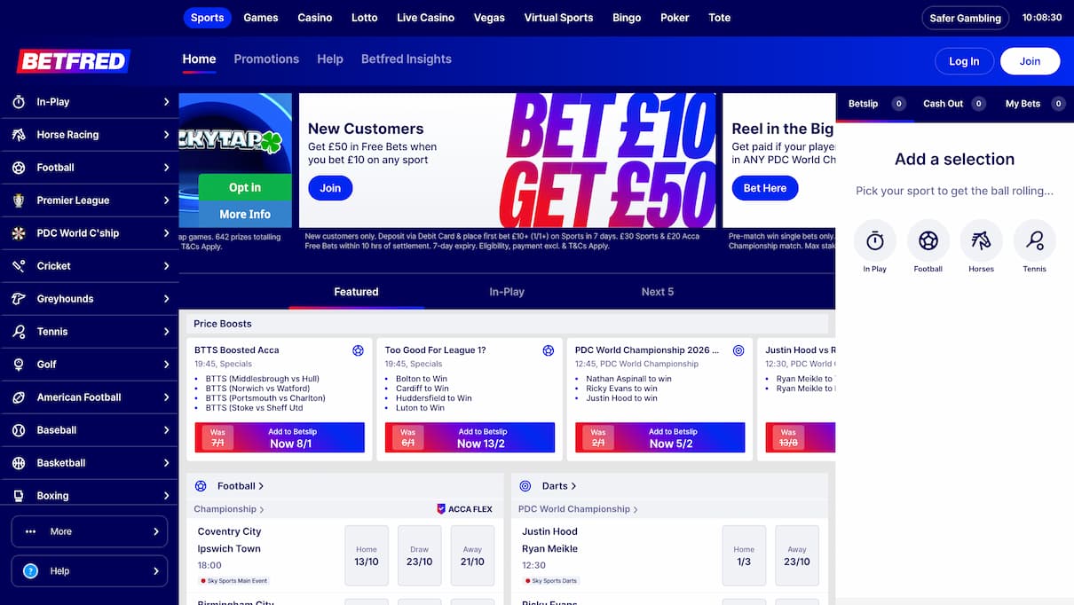 Betfred PaysafeCard Betting Site