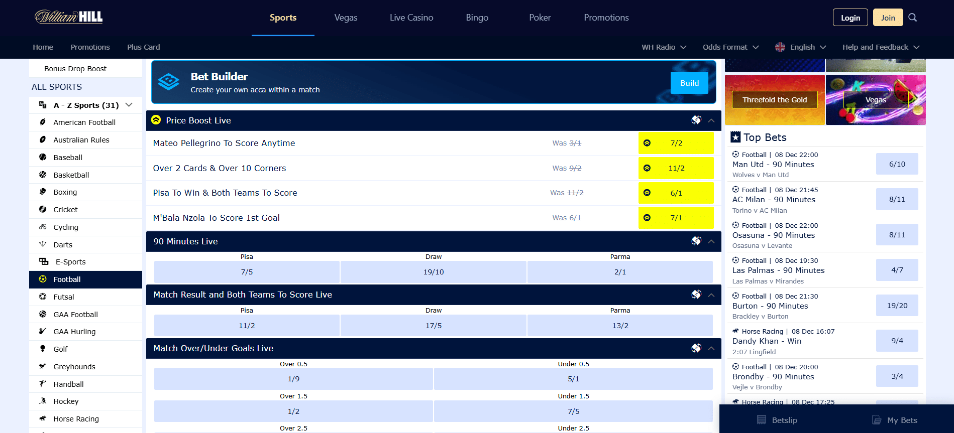 William Hill Visa Betting Sites