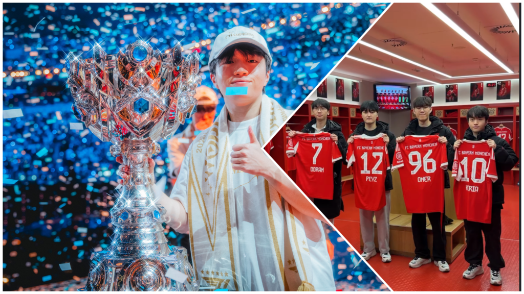 T1 visit Bayern Munich's Allianz Arena in wild crossover