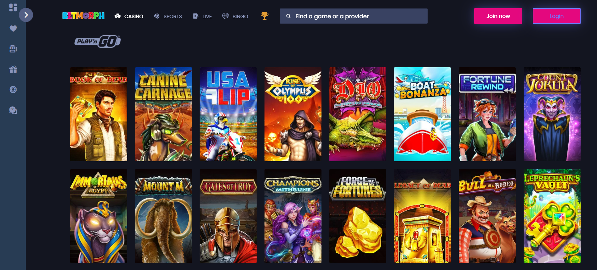 BetMorph Play n Go Casinos