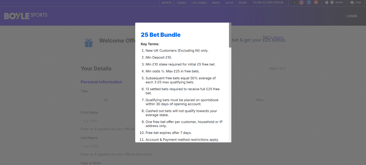 BoyleSports Step 3 Claim Your Bonus