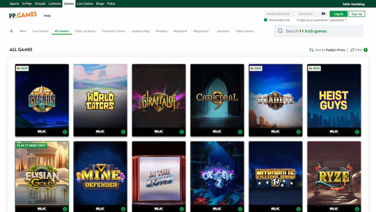 Paddy Power Elk Studios Casino