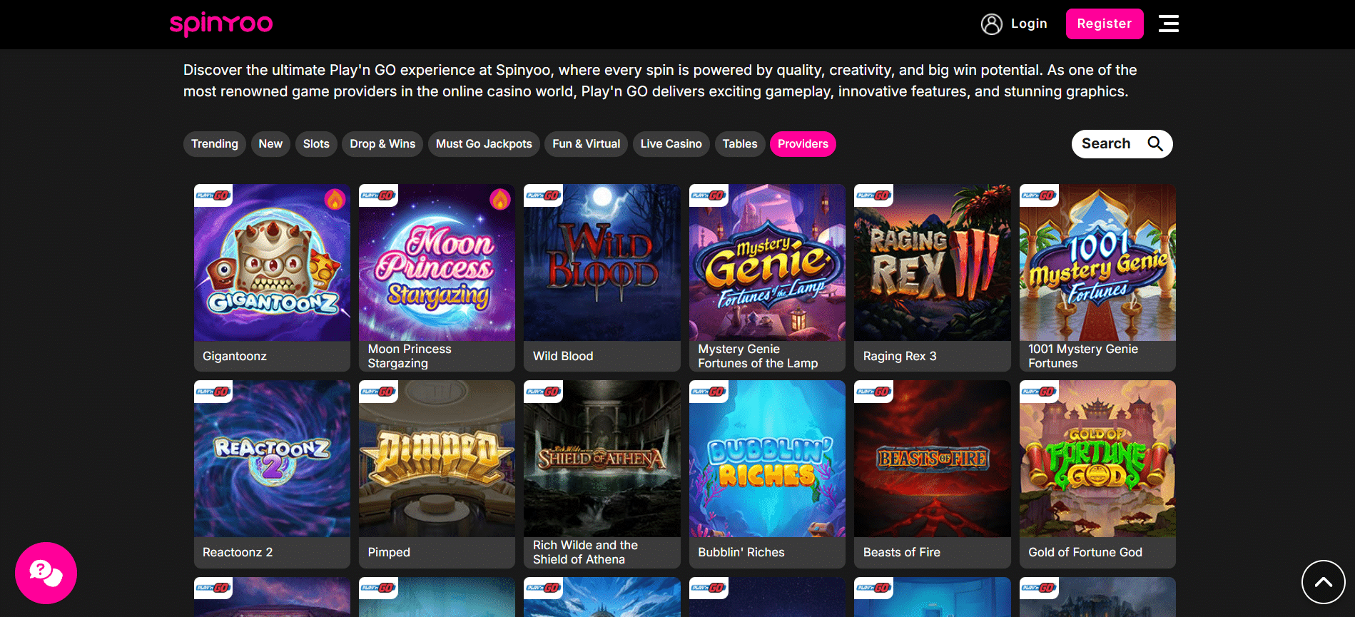 SpinYoo Play n Go Casinos