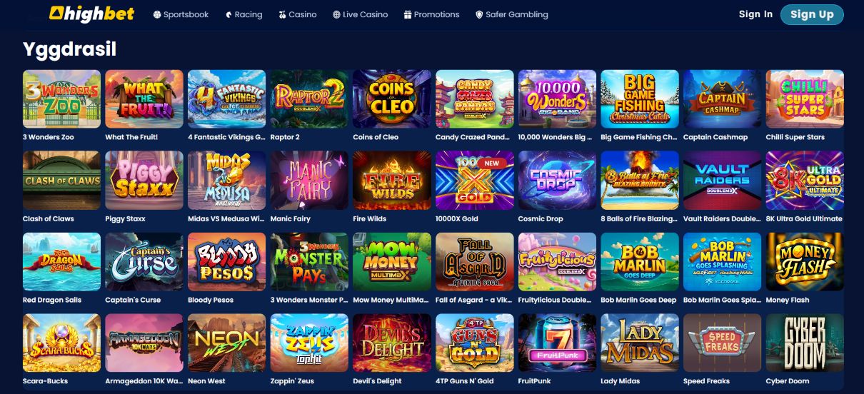 Yggdrasil Casinos Highbet