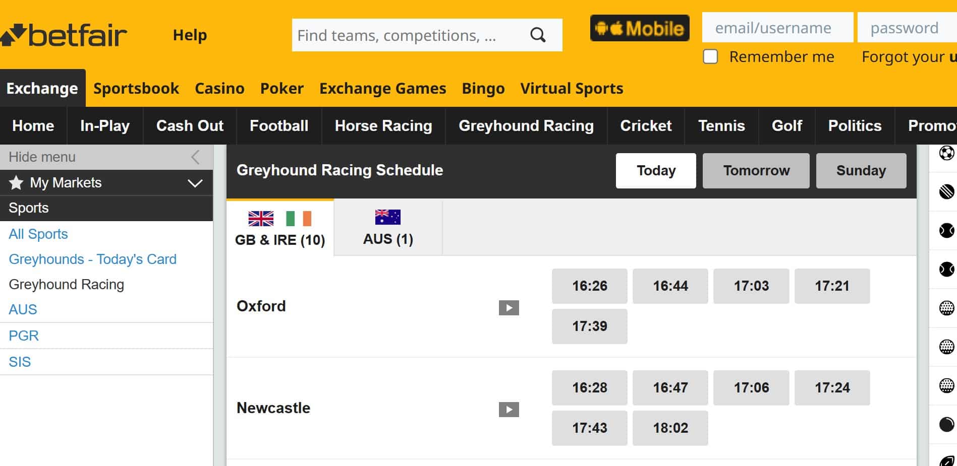 Best Greyhound Betting Sites BF
