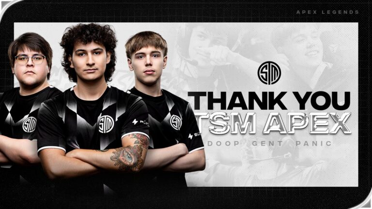 TSM Apex roster dropped announcement graphic