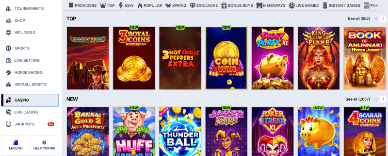 Zoccer casino games