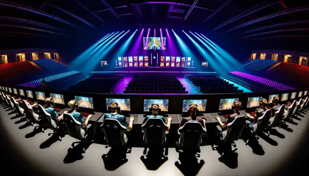 Professional Dota 2 tournament arena during PGL Wallachia Season 8 Swiss stage competition in Bucharest