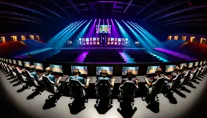 Professional Dota 2 tournament arena during PGL Wallachia Season 8 Swiss stage competition in Bucharest