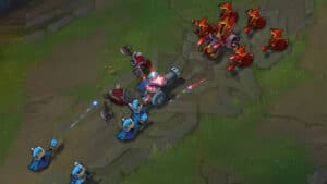 Picture of minion waves crashing in League of Legends