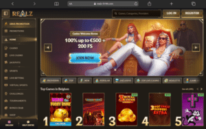 Realz Casino Homepage