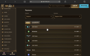 Realz Casino Payments Page