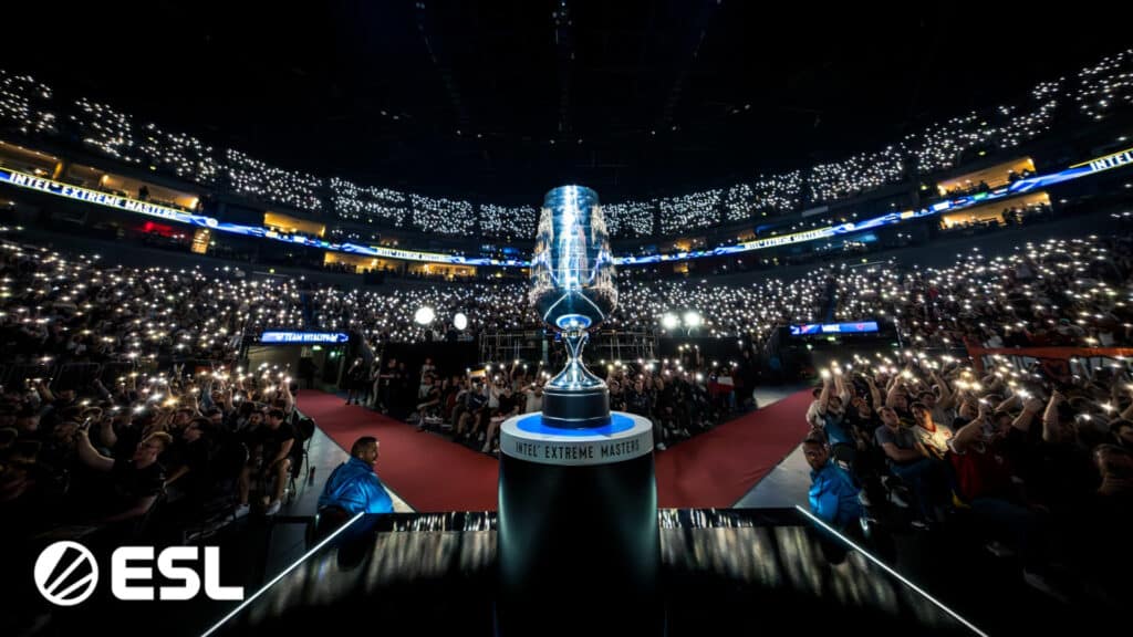 Image of the Lanex Arena in Cologne, hosting the 2025 IEM Cologne event.