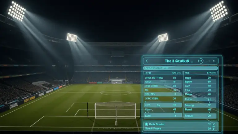 Dramatic night football stadium with teal digital betting interface overlay for 2026 World Cup
