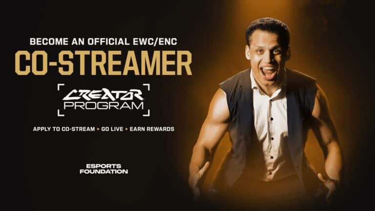 Poster advertising Esports Foundation's Co-Streamer initiative