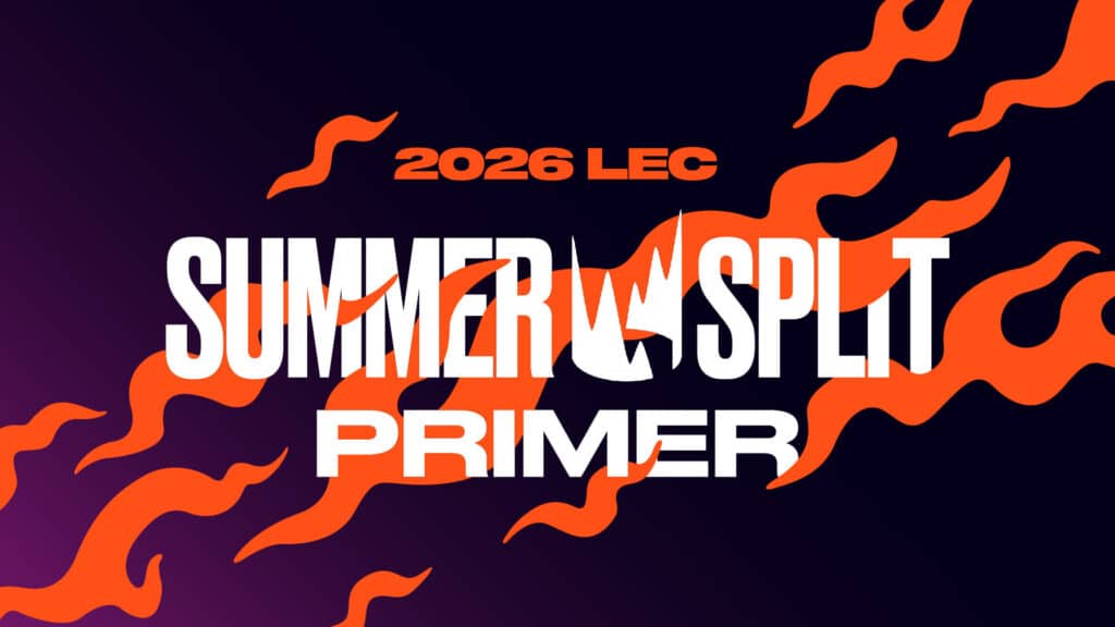 LEC Summer Split for League of Legend iconography and branded black and orange colours.