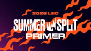 LEC Summer Split for League of Legend iconography and branded black and orange colours.