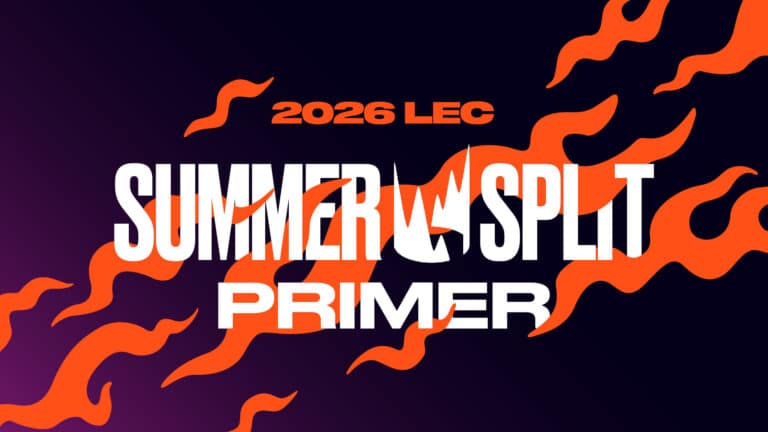 LEC Summer Split for League of Legend iconography and branded black and orange colours.