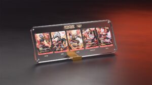 T1 Signature Riftbound cards in a display in T1 brand colours.