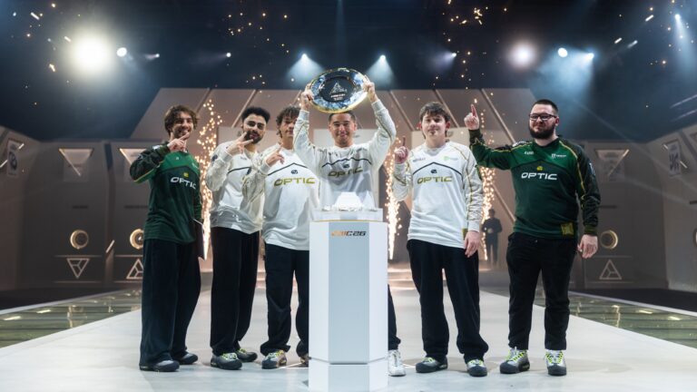 Image of OpTic Gaming after they won the Call of Duty: Black Ops 7 at EWC 2026