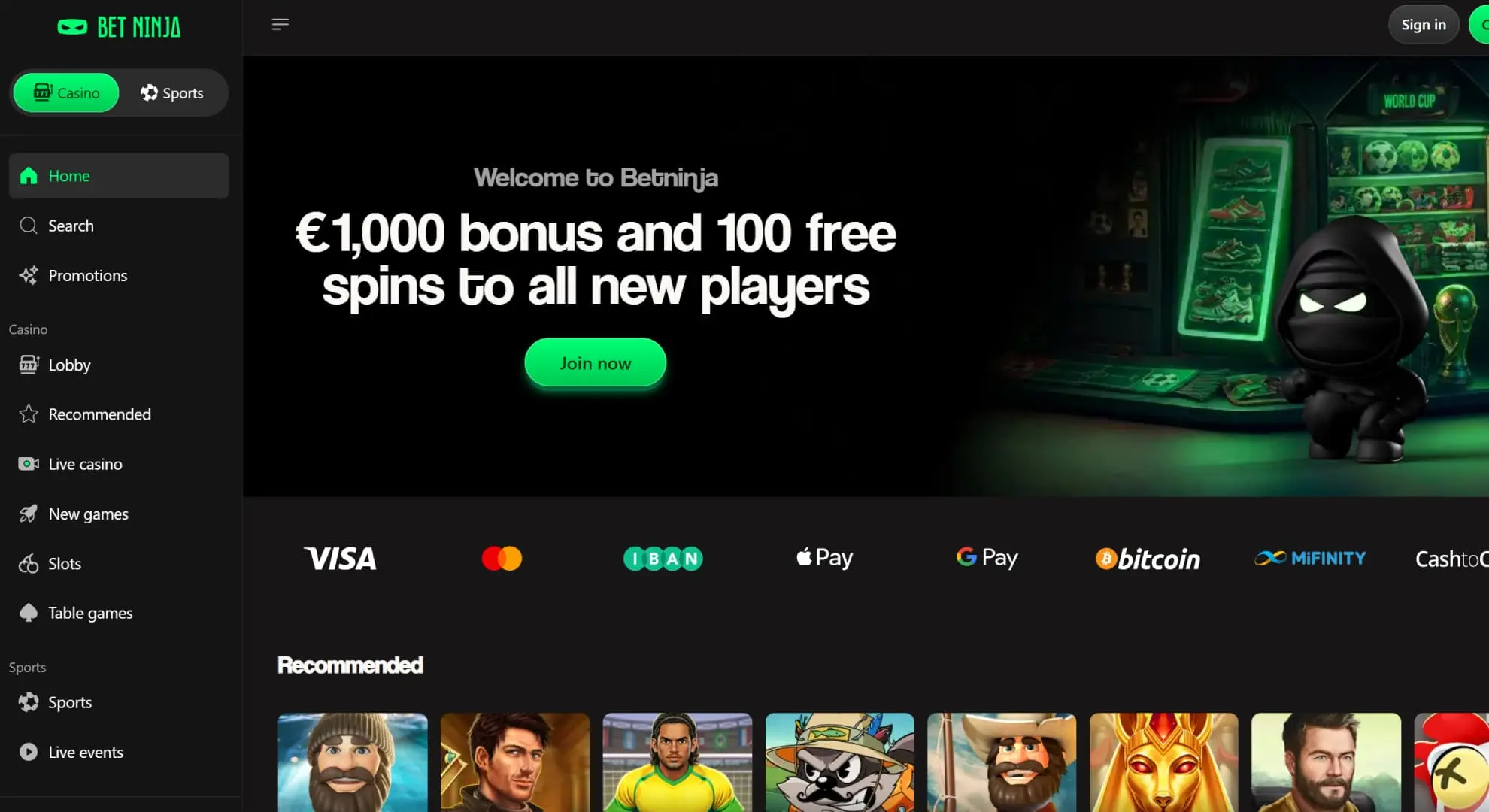BetNinja screenshot